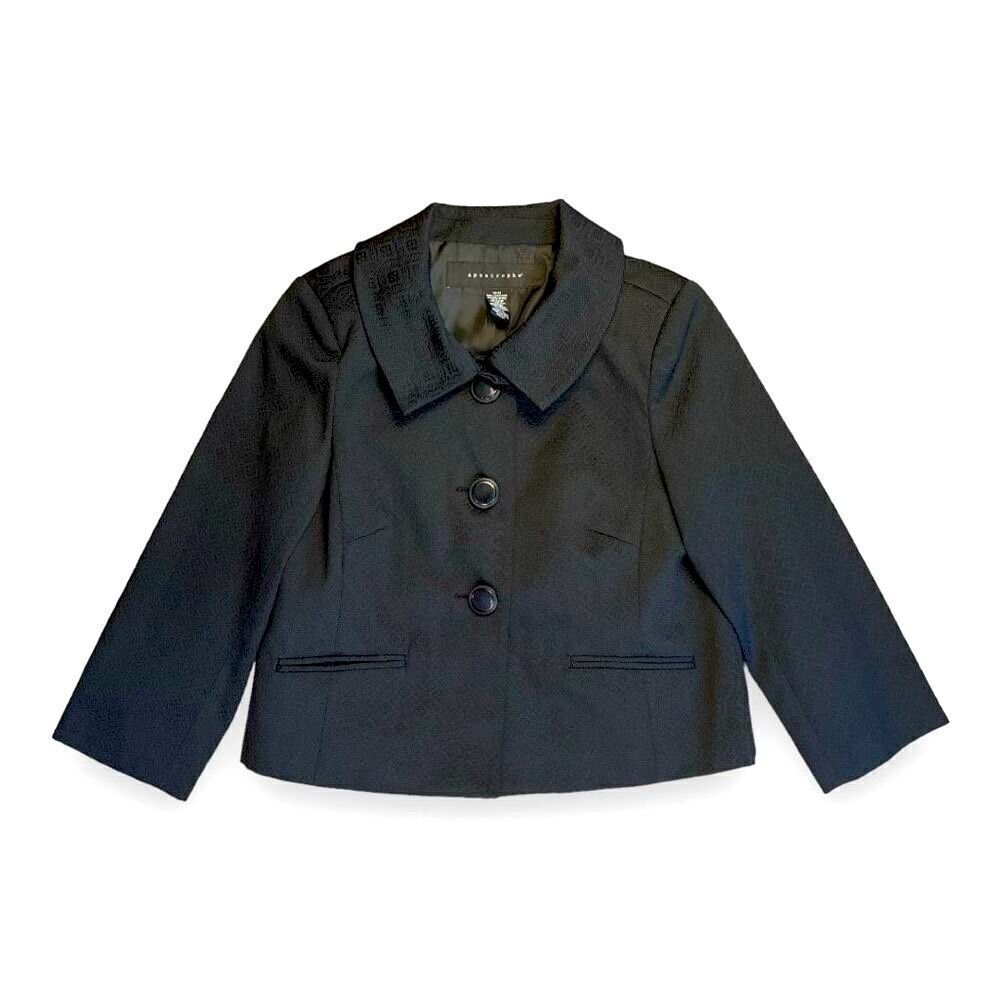 Apostrophe Black Jacquard Blazer Sz M